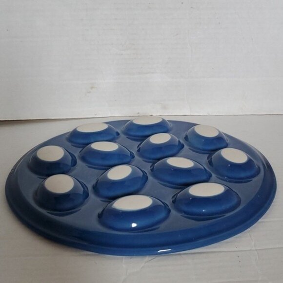 Fiestaware Fiesta CERAMIC Deviled Egg Plater DISH Plate Tray Blue Lapis - Picture 13 of 15